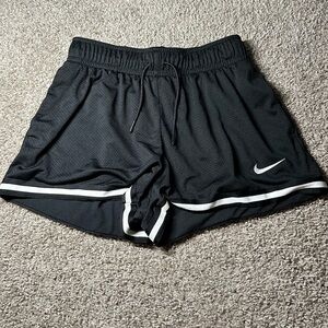 Nike Women's Black and White Athletic Shorts